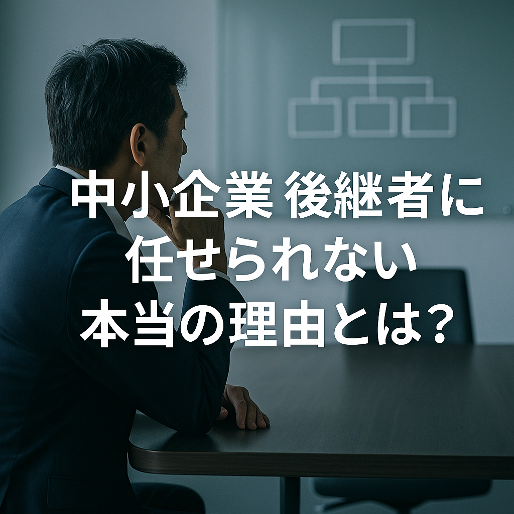 中小企業 後継者に任せられない本当の理由とは？